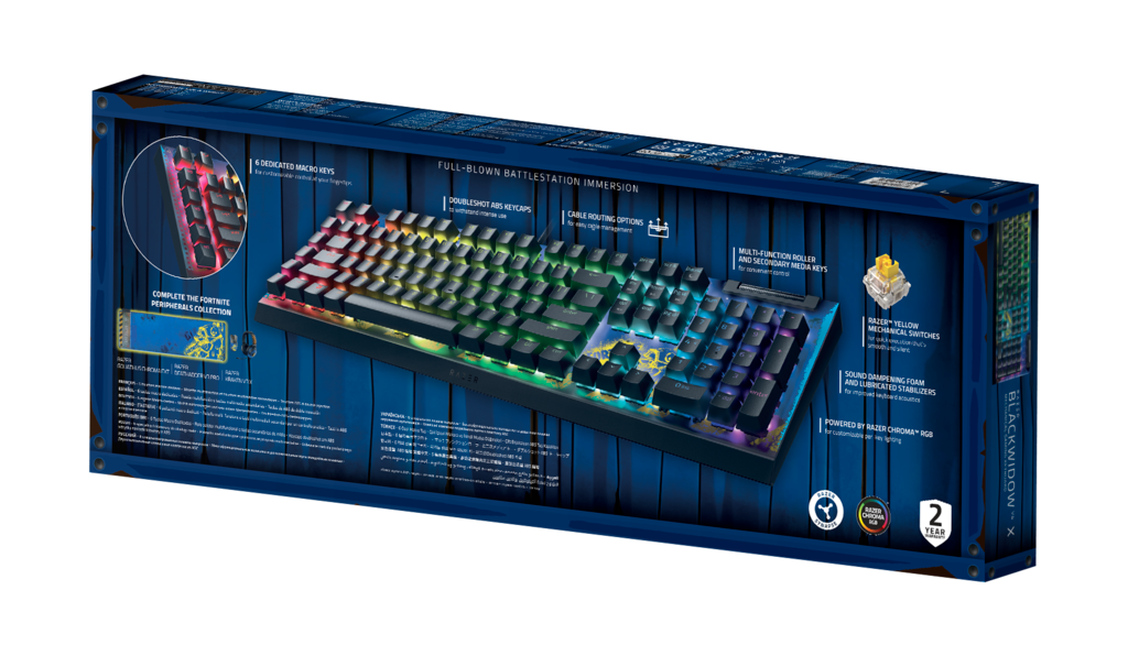 RAZER BLACKWIDOW V4 X (YELLOW SWITCH) - FORTNITE EDITION – Nordic