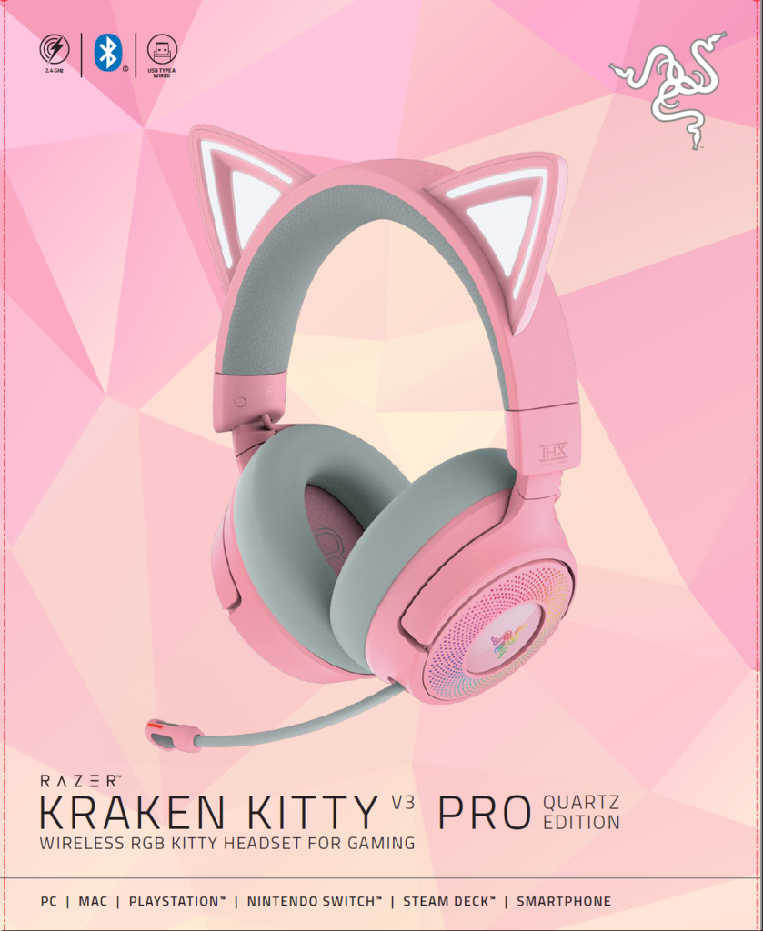 RAZER KRAKEN KITTY V3 PRO - QUARTZ – Nordic Game Supply