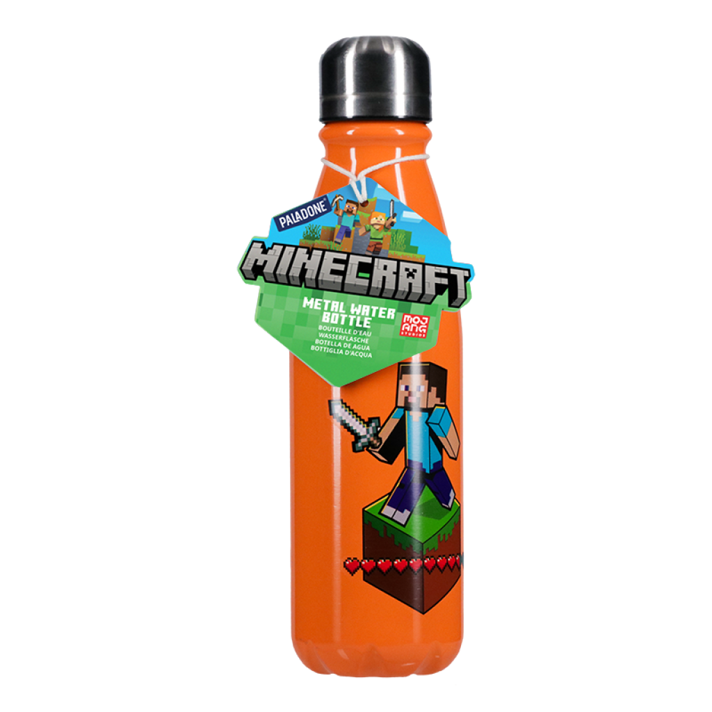MINECRAFT ALUMINIUM WATER BOTTLE 600ML – Nordic Game Supply