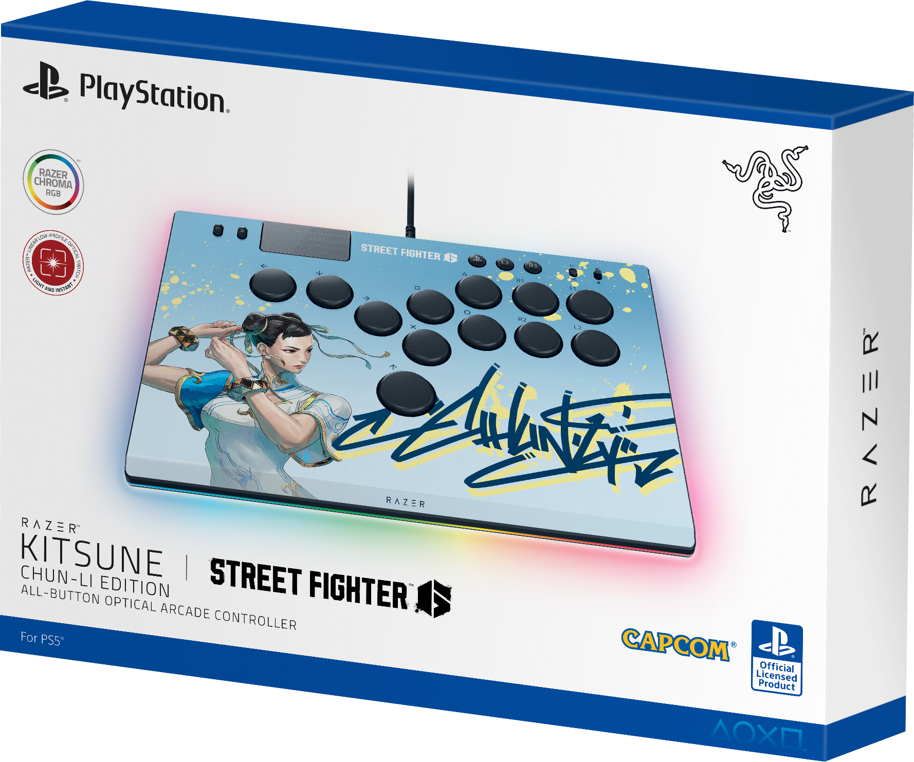 Mark Julio 『マークマン』 on X: The new @Razer Kitsune for PS5 looks so sleek! I  want this SF6 Chun-Li edition! The Kitsune uses low profile optical  switches and size/thickness is comparable to